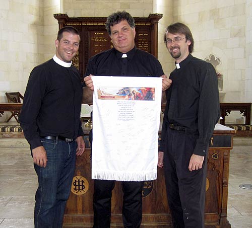 Banner presentation to Christ Church Jerusalem